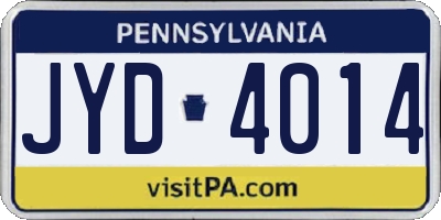 PA license plate JYD4014