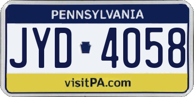 PA license plate JYD4058