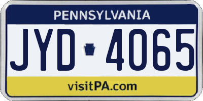 PA license plate JYD4065