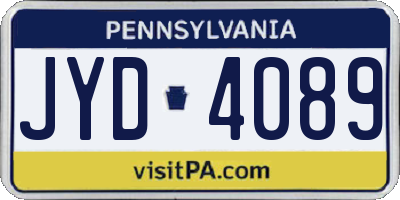 PA license plate JYD4089