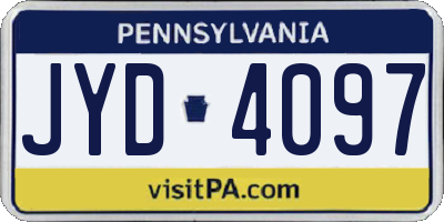 PA license plate JYD4097