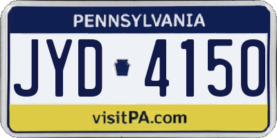 PA license plate JYD4150