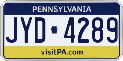 PA license plate JYD4289
