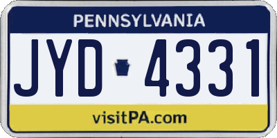 PA license plate JYD4331
