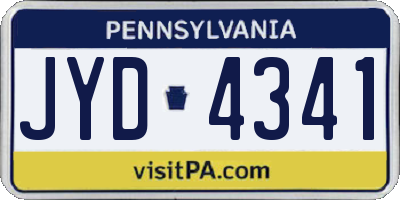PA license plate JYD4341