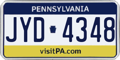 PA license plate JYD4348
