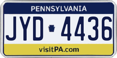 PA license plate JYD4436