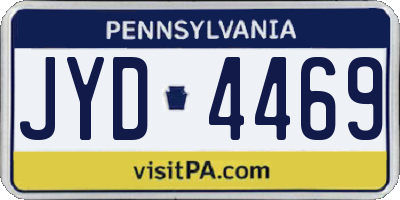 PA license plate JYD4469