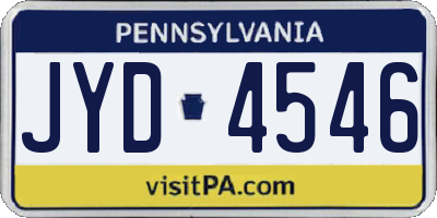 PA license plate JYD4546
