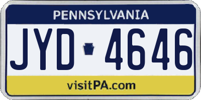 PA license plate JYD4646