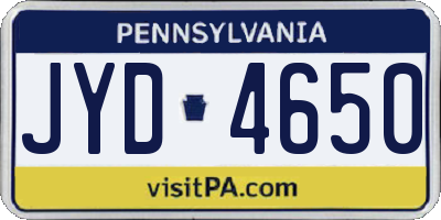 PA license plate JYD4650