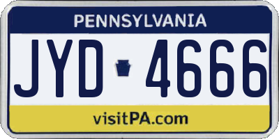 PA license plate JYD4666