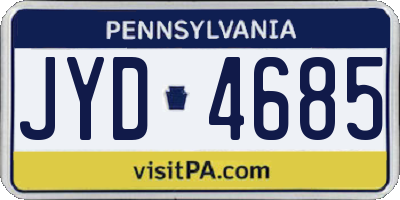 PA license plate JYD4685