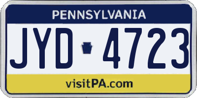 PA license plate JYD4723