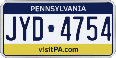 PA license plate JYD4754