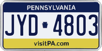 PA license plate JYD4803