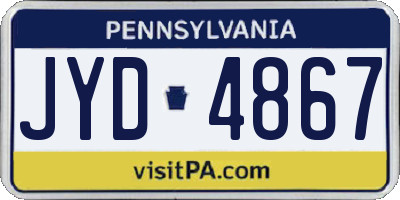 PA license plate JYD4867