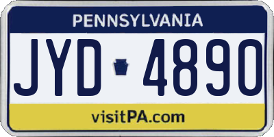 PA license plate JYD4890