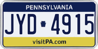 PA license plate JYD4915