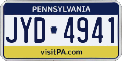 PA license plate JYD4941