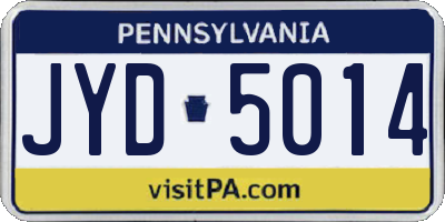 PA license plate JYD5014