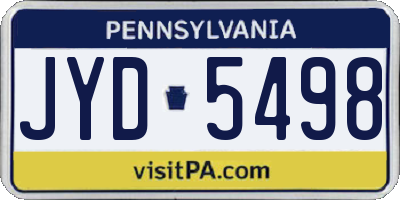 PA license plate JYD5498