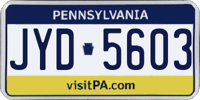 PA license plate JYD5603