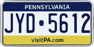 PA license plate JYD5612