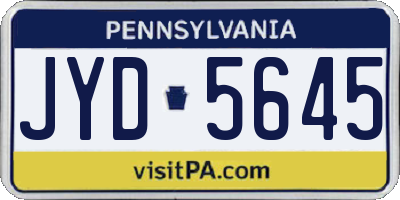 PA license plate JYD5645