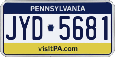 PA license plate JYD5681