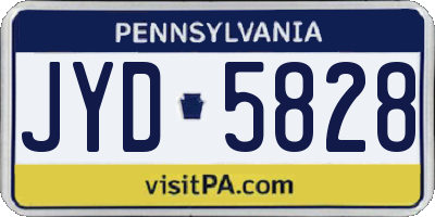 PA license plate JYD5828