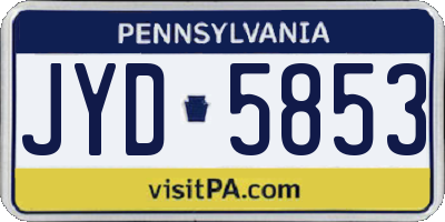 PA license plate JYD5853