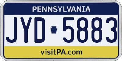 PA license plate JYD5883
