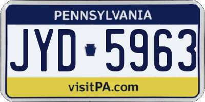 PA license plate JYD5963