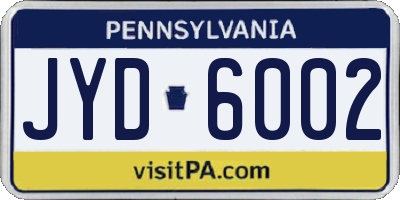 PA license plate JYD6002