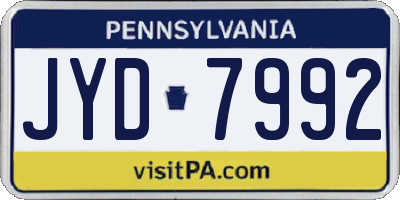 PA license plate JYD7992