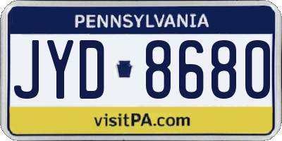PA license plate JYD8680