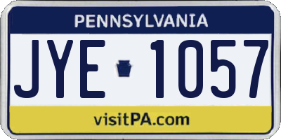 PA license plate JYE1057