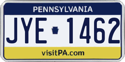 PA license plate JYE1462