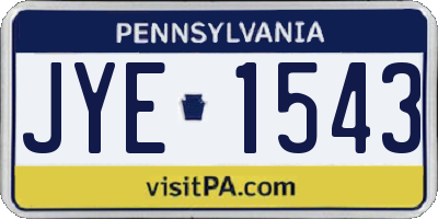PA license plate JYE1543