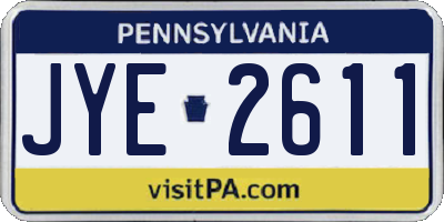 PA license plate JYE2611