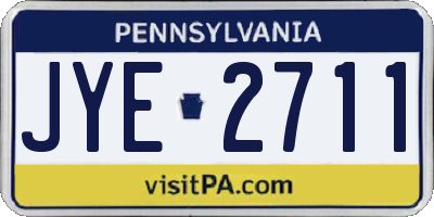 PA license plate JYE2711