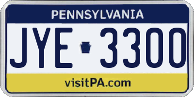 PA license plate JYE3300