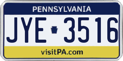 PA license plate JYE3516
