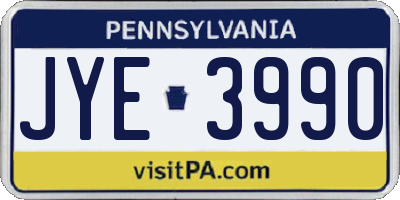 PA license plate JYE3990