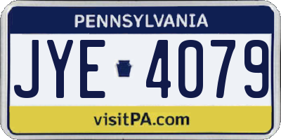 PA license plate JYE4079