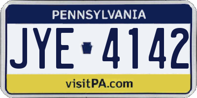 PA license plate JYE4142