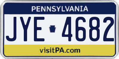 PA license plate JYE4682
