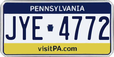PA license plate JYE4772