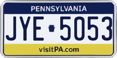 PA license plate JYE5053